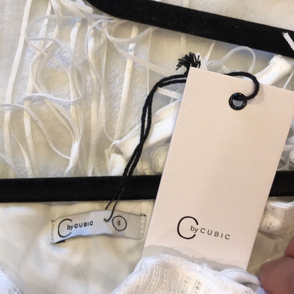 C by cubic off shoulder lace fringe dress size 8 - Picture 8 of 15